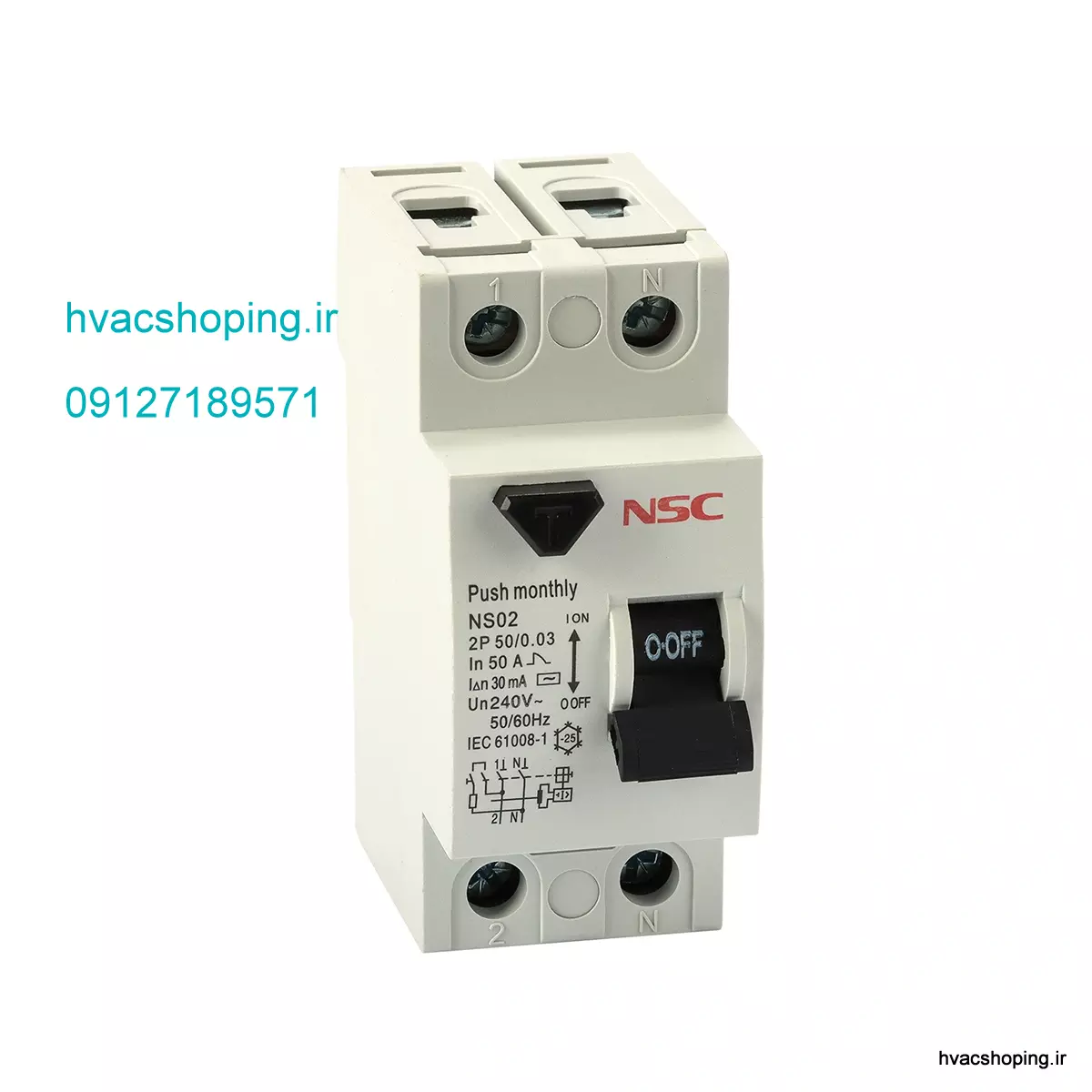 کلید محافظ جان 50 آمپر تکفاز – 30 میلی آمپر NSC
