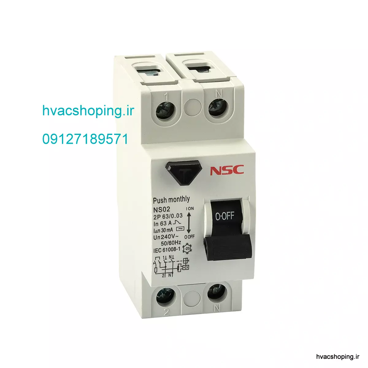 کلید محافظ جان 63 آمپر تکفاز – 30 میلی آمپر NCS